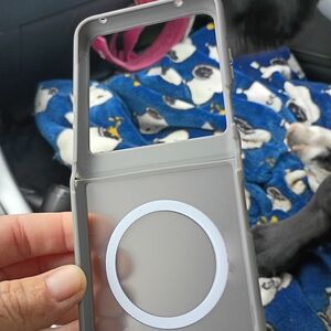 MagSafe-Compatible Gray Phone Case with Clear Back